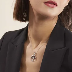 Collier Argent Blanc Odaya Ambre