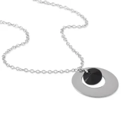 Collier Argent Blanc Pierre De Synthese