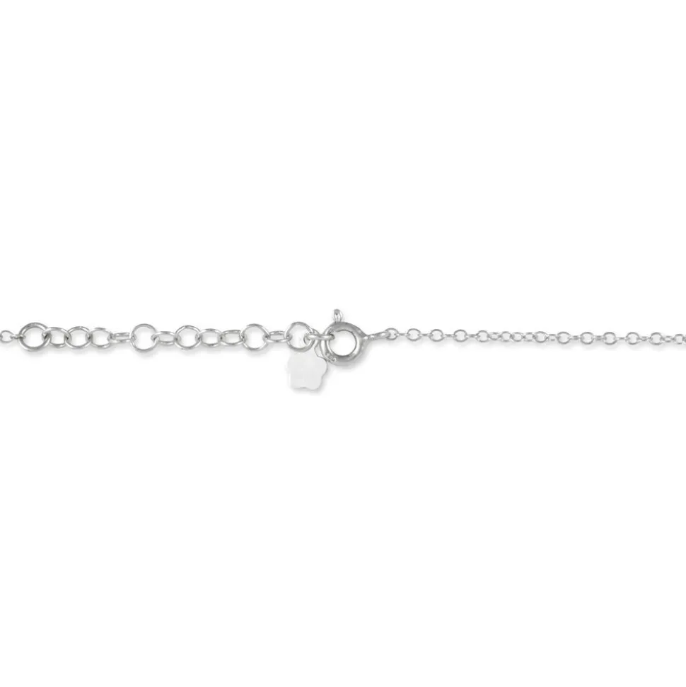 Collier Argent Blanc Pierre De Synthese