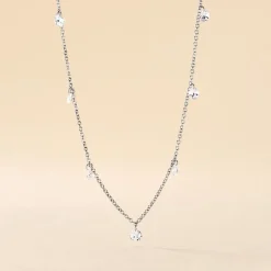 Collier Argent Collie Argent Blanc Oxyde