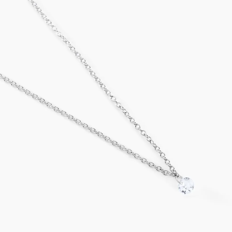 Collier Argent Constantin Argent Blanc Oxyde