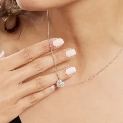 Collier Argent Lubin Oxydes De Zirconium