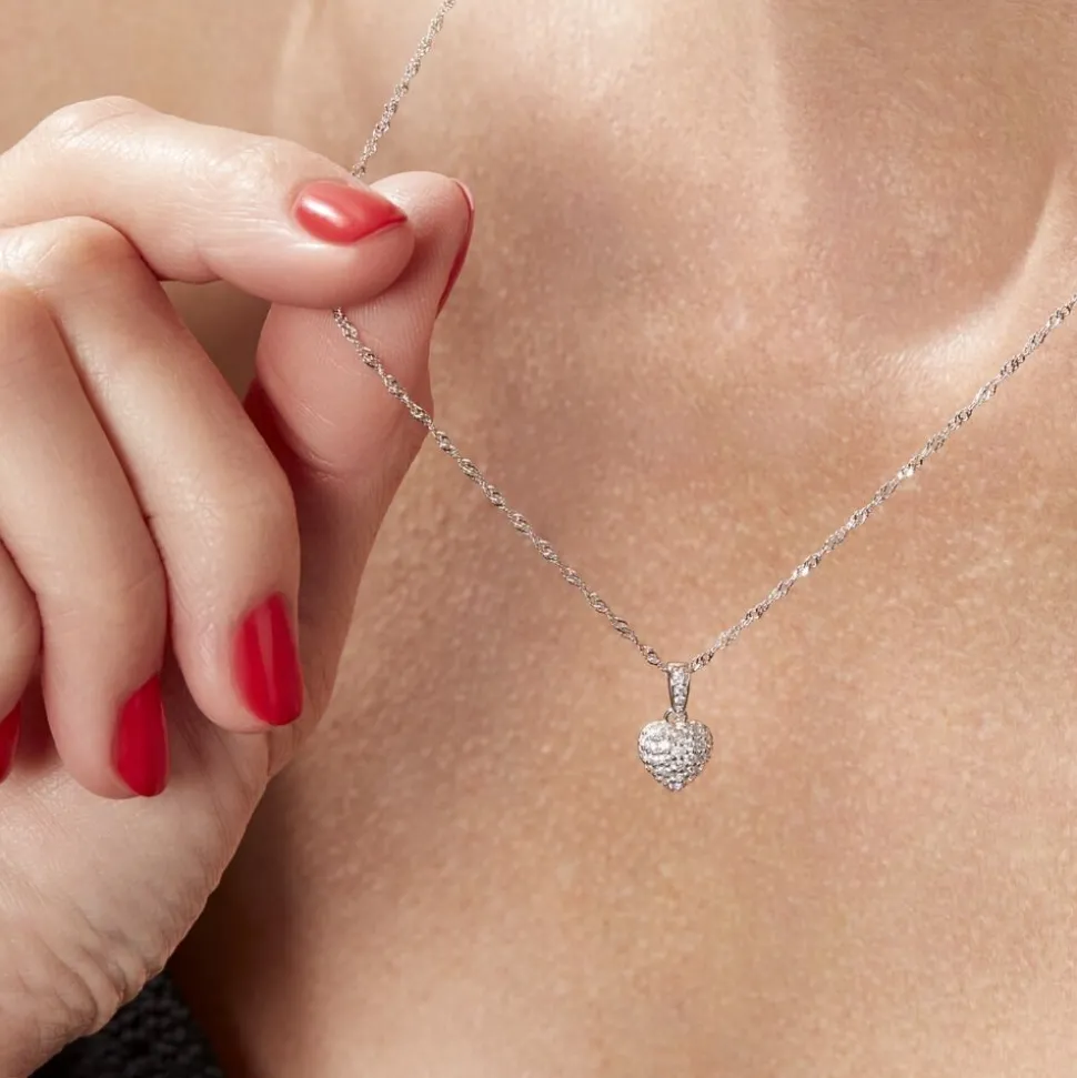 Collier Argent Sido Oxydes De Zirconium