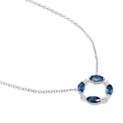Marc Orian Colliers|Colliers Avec Pierres > Collier Arlina Or Blanc Saphir Et Diamant