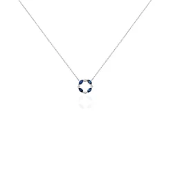 Marc Orian Colliers|Colliers Avec Pierres > Collier Arlina Or Blanc Saphir Et Diamant
