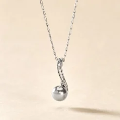 Collier Armance Argent Blanc Perle D'imitation Oxyde