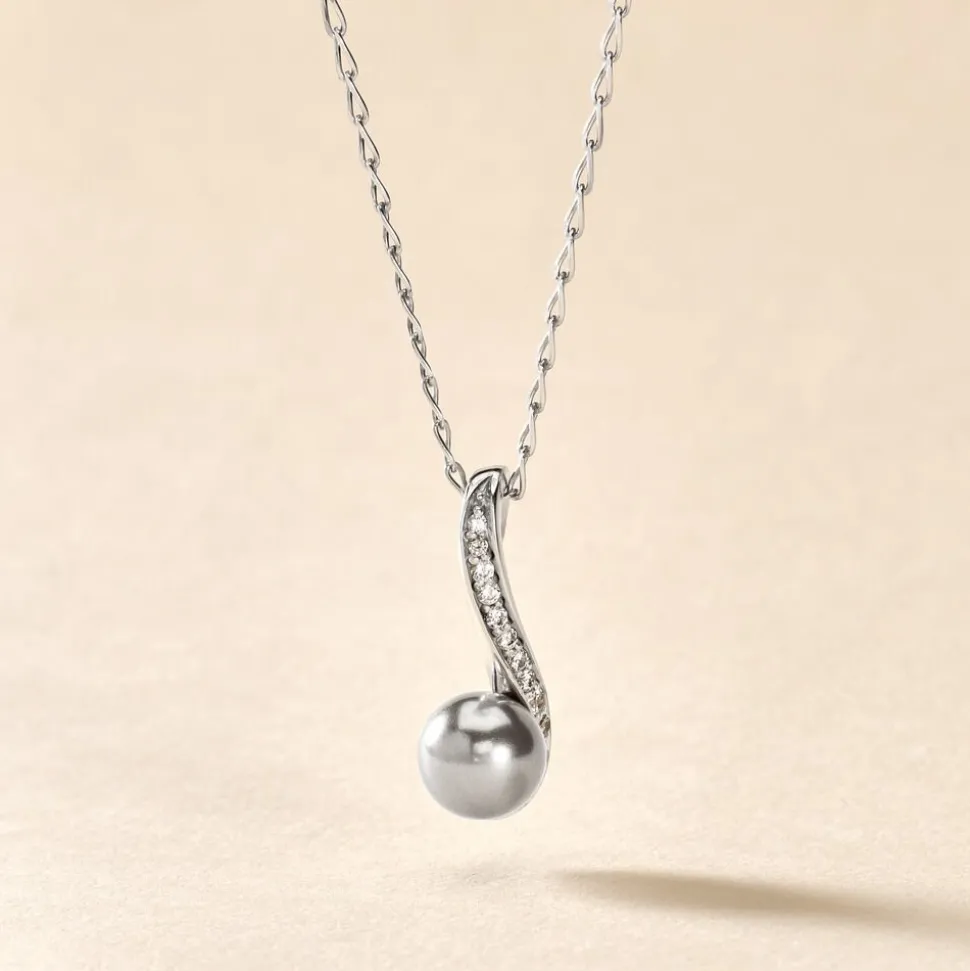 Collier Armance Argent Blanc Perle D'imitation Oxyde