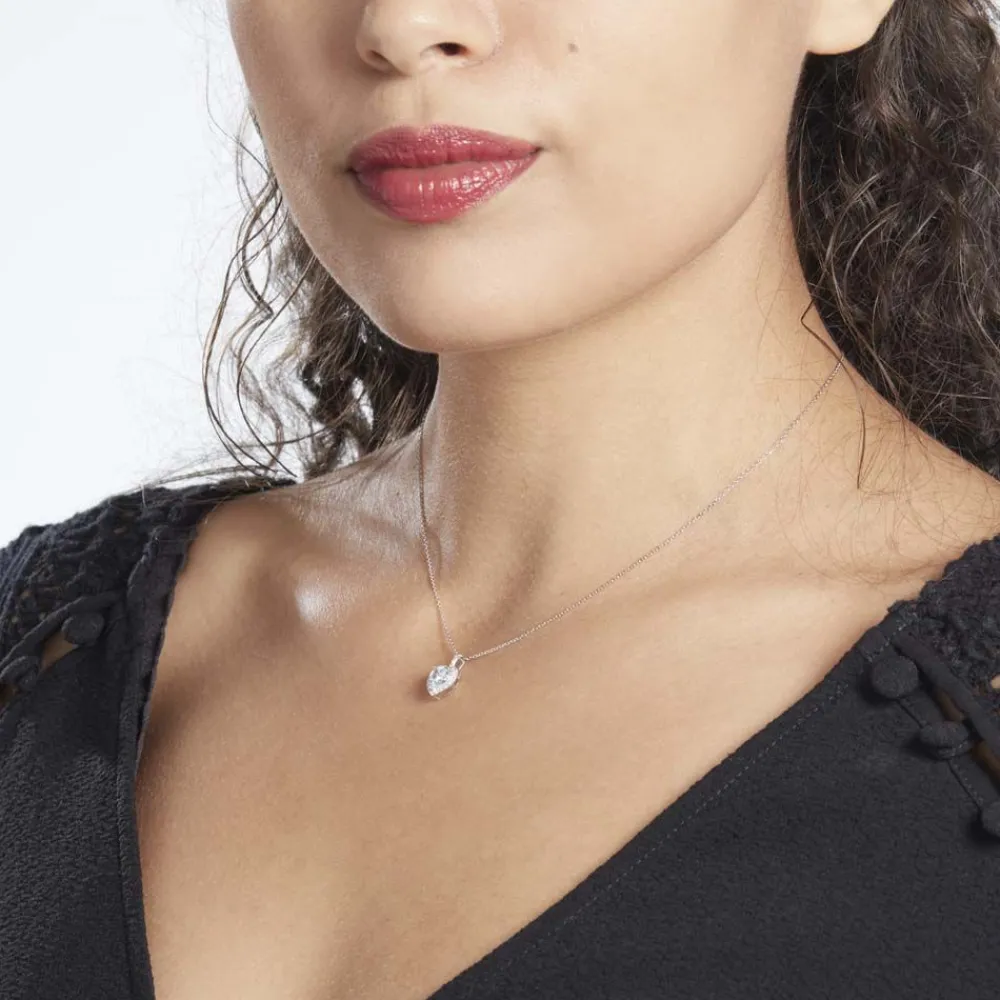 Marc Orian Colliers|Colliers Cœur > Collier Ashraf Or Blanc Topaze Et Oxyde