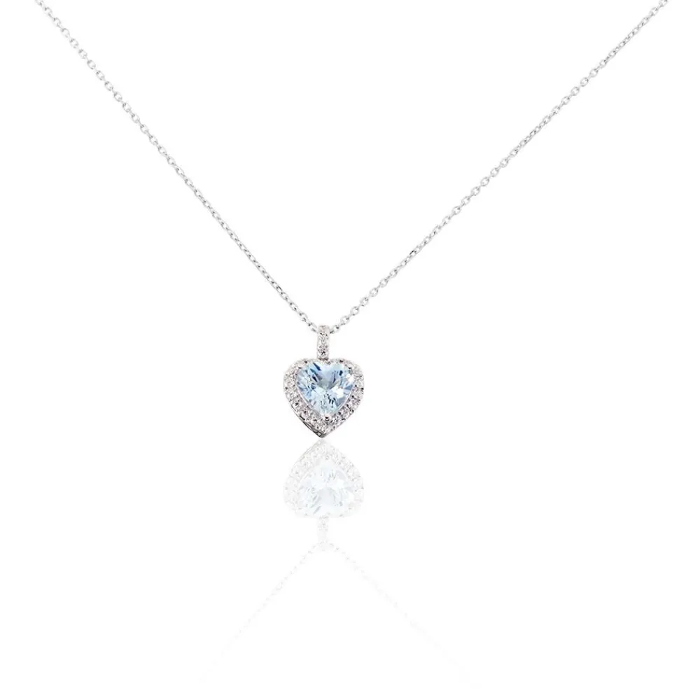 Marc Orian Colliers|Colliers Cœur > Collier Ashraf Or Blanc Topaze Et Oxyde