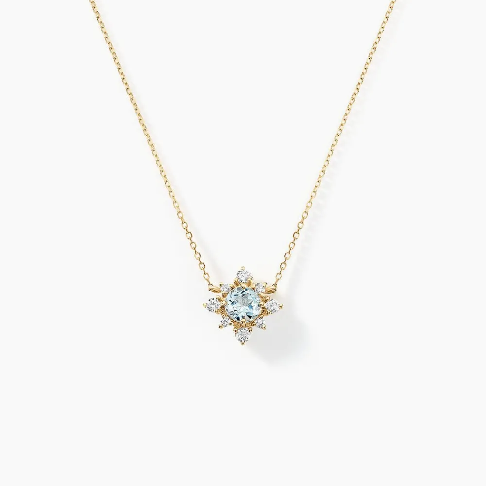 Marc Orian Colliers|Colliers Avec Pierres > Collier Astrithr Or Jaune Topaze Oxyde De Zirconium or jaune topaze bleu sky
