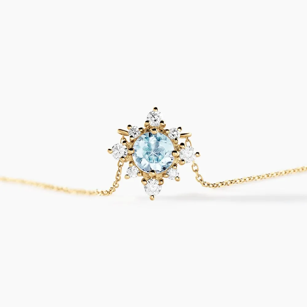 Marc Orian Colliers|Colliers Avec Pierres > Collier Astrithr Or Jaune Topaze Oxyde De Zirconium or jaune topaze bleu sky