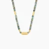Collier Athena Acier Jaune Turquoise