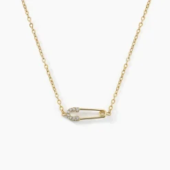 Collier Aurore Acier Doré Cristal