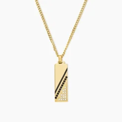 Collier Bartev Acier Jaune Cristal