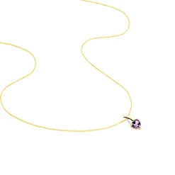 Collier Bertille Or Jaune Amethyste Et Oxyde De Zirconium