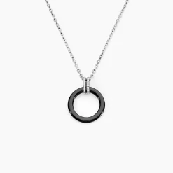 Collier Bertillianne Argent Blanc Céramique Et Oxyde De Zirconium