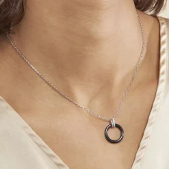 Collier Bertillianne Argent Blanc Céramique Et Oxyde De Zirconium