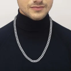 Collier Boss Chain Link Acier Blanc