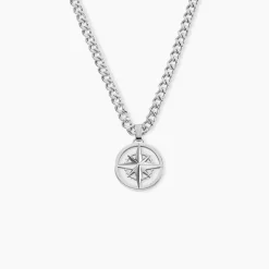 BOSS BIJOUX Colliers|Colliers Acier Inoxydable > Collier Boss North Acier Blanc