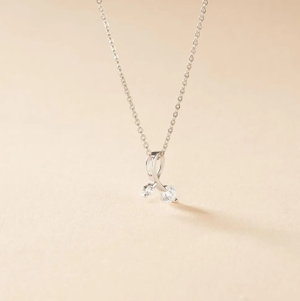 Collier Briaga Argent Blanc Oxyde De Zirconium