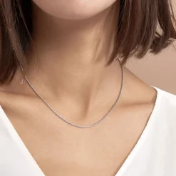 Marc Orian Colliers Fantaisie|Colliers > Collier Cacilda Maille Corde Argent Blanc