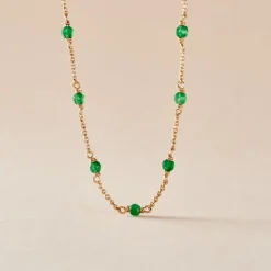 Collier Calliope Plaqué Or Doré Agate