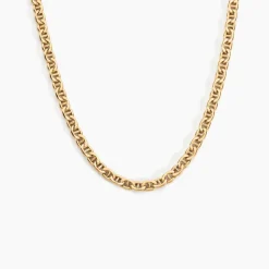 Collier Capucin Or Jaune Maille Marine Plate