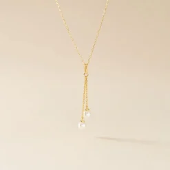 Marc Orian Parures De Mariage|Colliers > Collier Carrine 2 Fils Or Jaune Perle De Culture