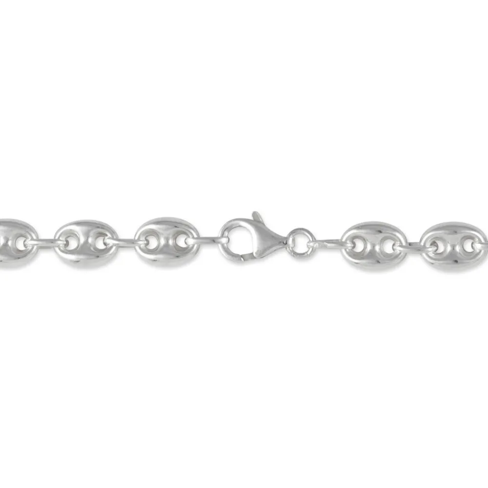 Marc Orian Colliers|Colliers Argent > Collier Carrus Maille Grain De Cafe Argent Blanc