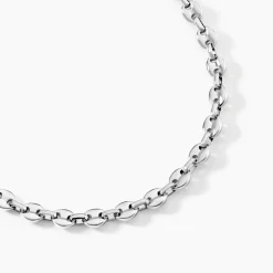 Marc Orian Colliers|Colliers Argent > Collier Carrus Maille Grain De Cafe Argent Blanc
