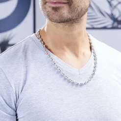 Marc Orian Colliers|Colliers Argent > Collier Carrus Maille Grain De Cafe Argent Blanc