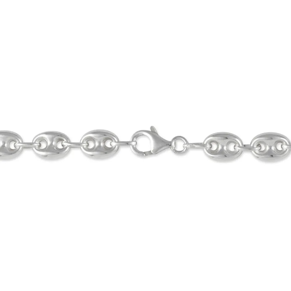 Marc Orian Colliers|Colliers Argent > Collier Carrus Maille Grain De Cafe Argent Blanc