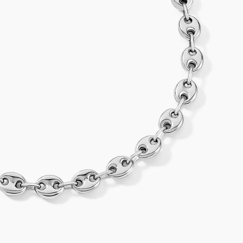Marc Orian Colliers|Colliers Argent > Collier Carrus Maille Grain De Cafe Argent Blanc