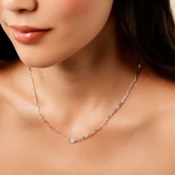 Marc Orian Colliers|Colliers Avec Pierres > Collier Cesarie Argent Blanc Oxyde De Zirconium