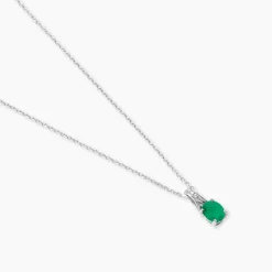 Marc Orian Colliers|Colliers Avec Pierres > Collier Charmante Et Diamant or blanc emeraude