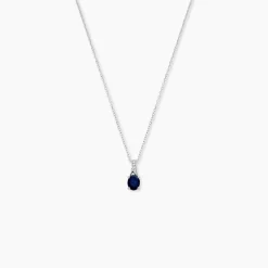 Marc Orian Colliers|Colliers Avec Pierres > Collier Charmante Et Diamant or blanc saphir
