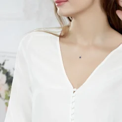 Marc Orian Colliers|Colliers Avec Pierres > Collier Charmante Et Diamant or blanc saphir