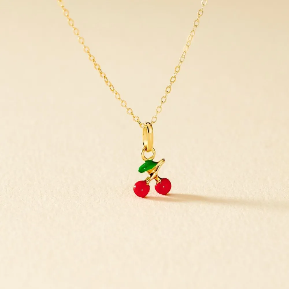 Marc Orian Colliers|Colliers Avec Pierres > Collier Cherry Cerise Or Jaune
