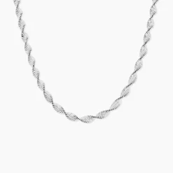 Marc Orian Colliers Fantaisie|Colliers > Collier Ciana Torsade Diamante Argent Blanc