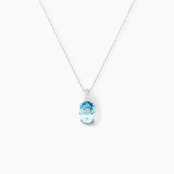 Marc Orian Colliers|Colliers Avec Pierres > Collier Cindy Or Blanc Topaze Oxyde De Zirconium