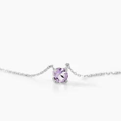 Marc Orian Colliers|Colliers Avec Pierres > Collier Clair Or Blanc Amethyste