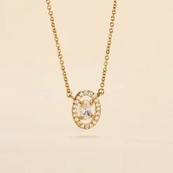 Collier Classical Plaqué Or Jaune Oxyde De Zirconium