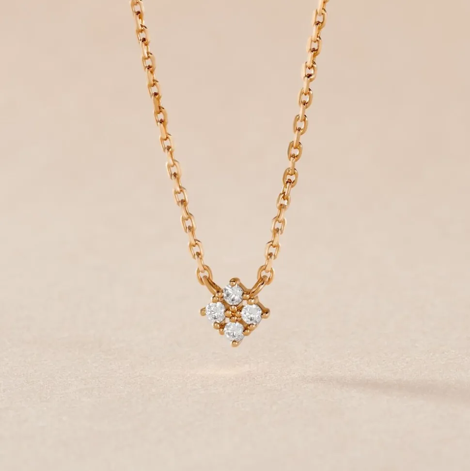 Collier éclat Perlé Plaqué Or Oxyde De Zirconium