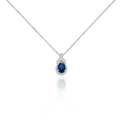 Marc Orian Cadeaux Mariage|Colliers > Collier Cloee Or Blanc Saphir Et Diamant