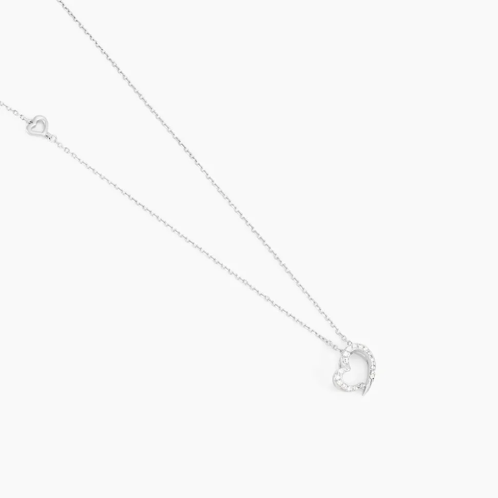 Collier Coeur Ktl Or Blanc Diamant