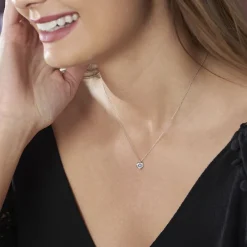 Marc Orian Colliers|Colliers Cœur > Collier Coeur Serti Clos Or Blanc Oxyde De Zirconium