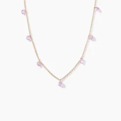 Collier Collie Argent Rose Oxyde De Zirconium