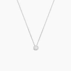 Collier Columbine Or Blanc Oxyde De Zirconium Blanc