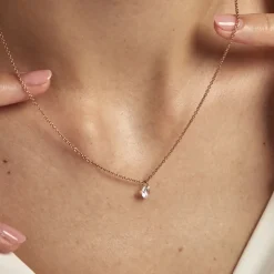 Collier Constantin Argent Rose Oxyde De Zirconium