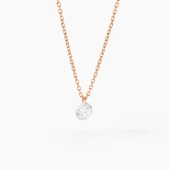 Collier Constantin Argent Rose Oxyde De Zirconium
